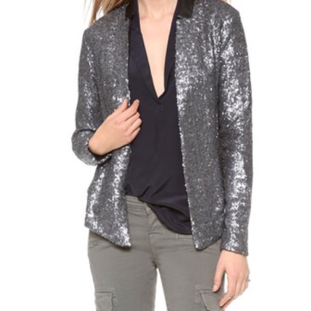 Silver sequin blazer